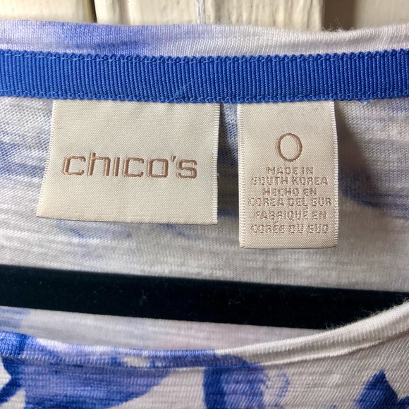 Chico’s lightweight blue and white floral top - Picture 4 of 5
